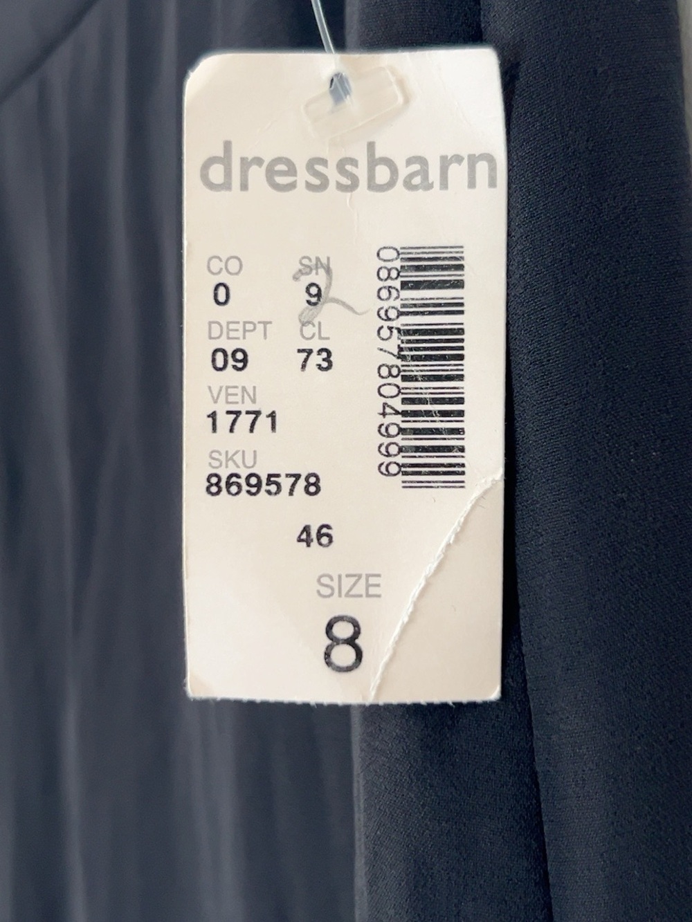 dressbarn Collection Black Chiffon Overlay Wide Leg Palazzo Pants 8 NWT - Picture 7 of 10